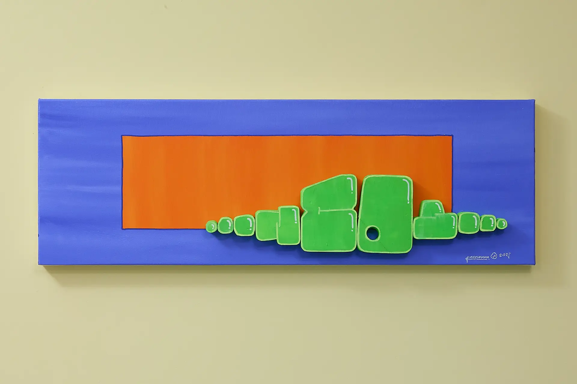 altgriechisches Wort Neos auf Leinwand