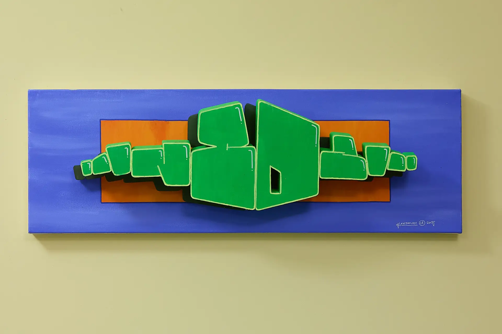 altgriechisches Wort Neos auf Leinwand